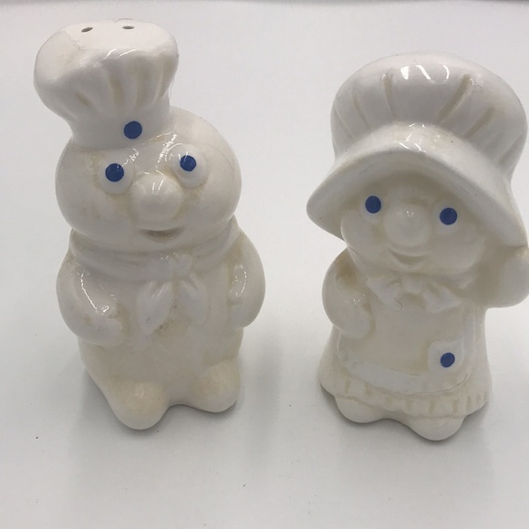 ❤️Vintage Pillsbury dough boy and girl salt and pepper shakers. So unique! - Picture 2 of 7